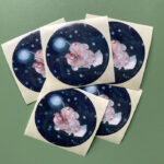 Sticker Fred, de lampionvis | per 5 stuks