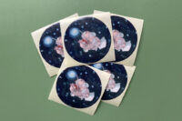 Sticker Fred, de lampionvis | per 5 stuks
