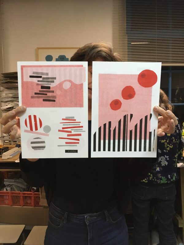 Workshop monoprint zeefdrukken Van Kekem