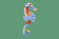 Studio Roof Blue Ringlet Seahorse