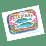 A4 Sardines Risograph Art Print