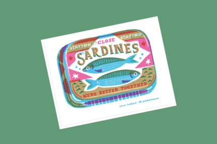 A4 Sardines Risograph Art Print