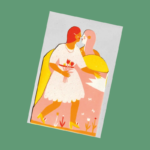 Two Women Concertina Heart Card