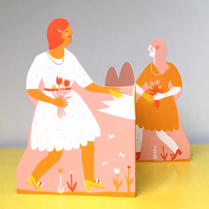 Two Women Concertina Heart Card - Afbeelding 2