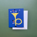 Dubbele postkaart |  Sue Doeksen | feesttrompet