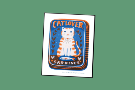 Cat Lover A4 Risograph Art