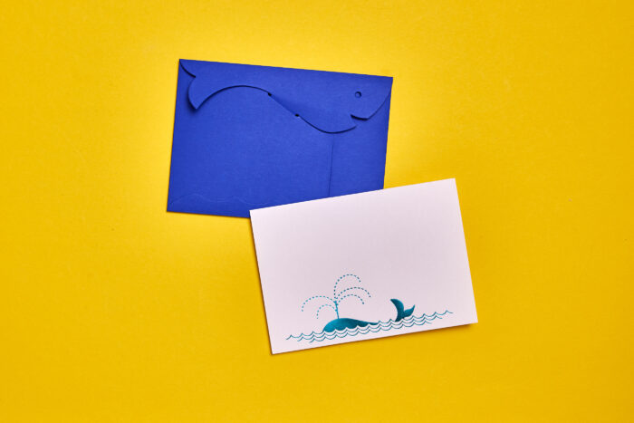 Enveloppenset walvis blauw - Afbeelding 3