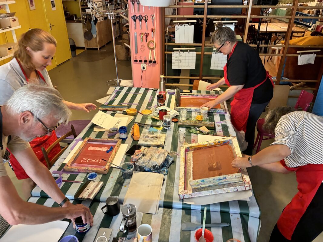 workshop zeefdrukken loopvisserij