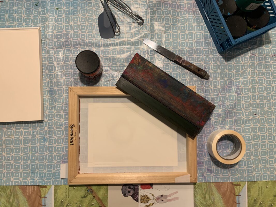 workshop zeefdrukken materialen loopvis