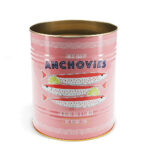 Groot blik roze l ansjovis | 20 cm hoog