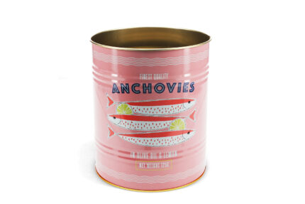 Groot blik roze l ansjovis | 20 cm hoog